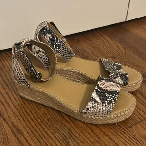 Franco Sarto Snake Print Espadrille Size 8
